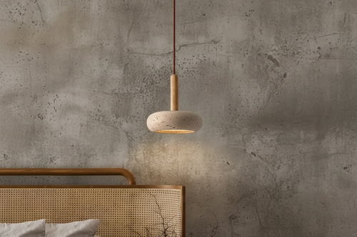 2024 New Hot Selling Pendant Lamps Wabi Sabi Circular Yellow Stone Commercial Home Decoration Restaurant Room LED Droplight